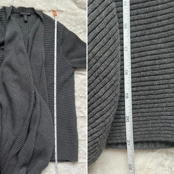 Eileen Fisher Gray Wool Angle Front Cardigan S - Picture 8 of 10